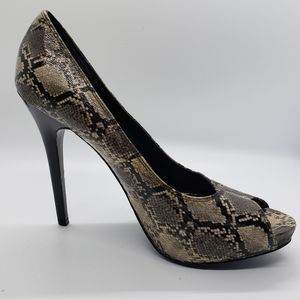 🥰 5/$25 Aldo | Snakeskin Peeptoe Pumps